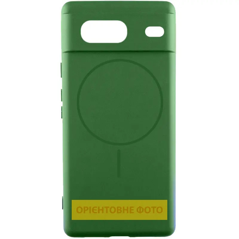 Чохол Silicone Cover Lakshmi Full Camera (AA) with Magnetic Fit для Google Pixel 8a, Зелений / Dark green, Силікон, купити оптом з доставкою