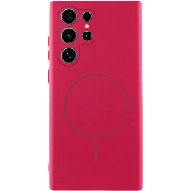 Чехол Silicone Cover Lakshmi Full Camera (AA) with Magnetic Fit для Samsung Galaxy S25 Ultra, Красный / Rose Red, Силикон, купить оптом с доставкой