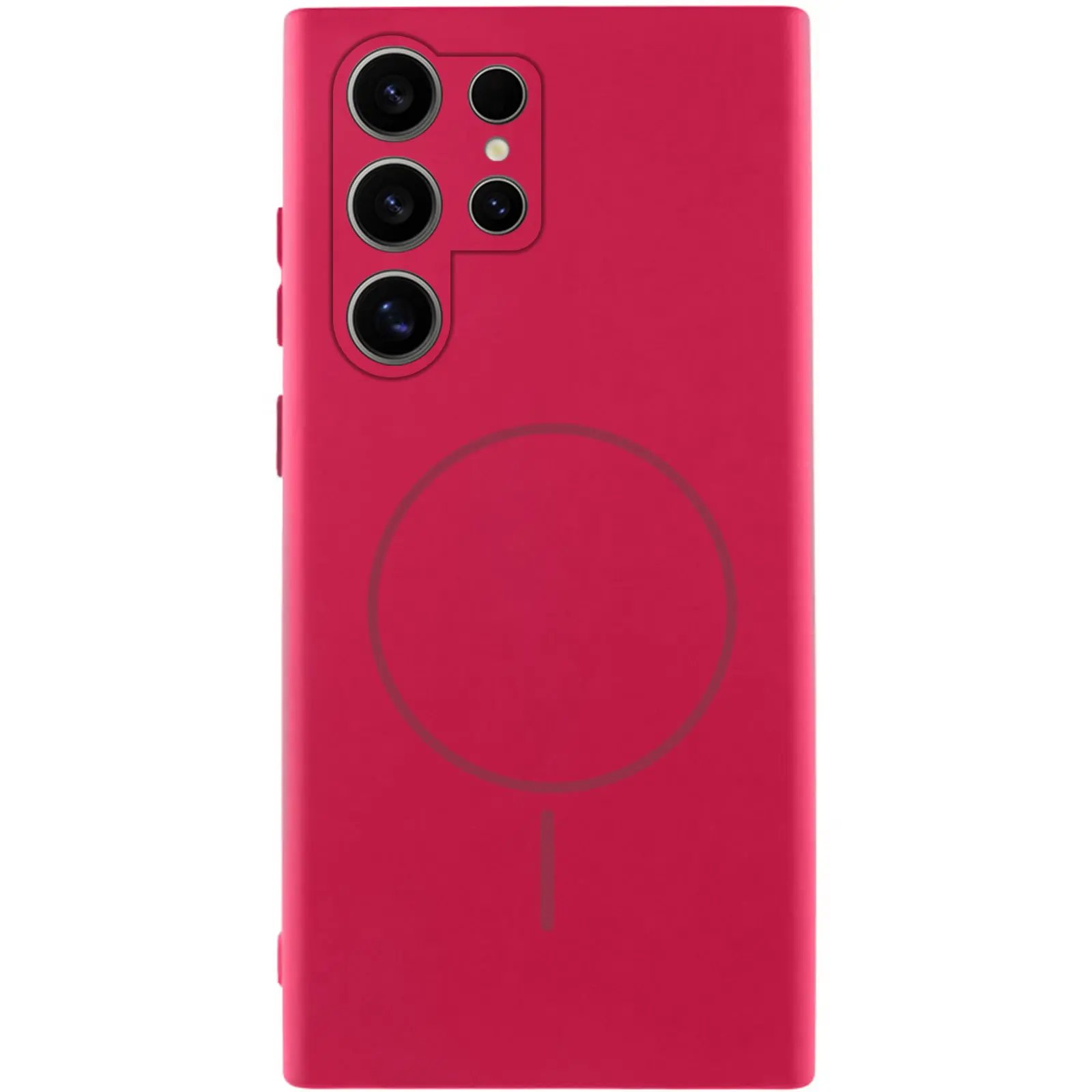 Чехол Silicone Cover Lakshmi Full Camera (AA) with Magnetic Fit для Samsung Galaxy S25 Ultra, Красный / Rose Red, Силикон, купить оптом с доставкой