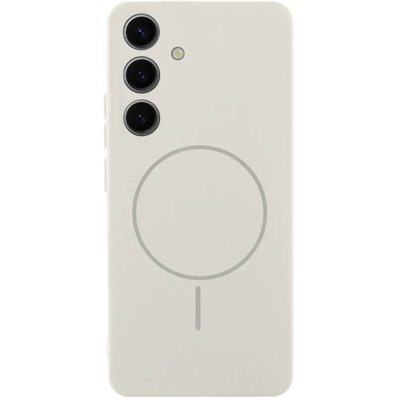 Чехол Silicone Cover Lakshmi Full Camera (AA) with Magnetic Fit для Samsung Galaxy S25+, Белый / White, Силикон, купить оптом с доставкой