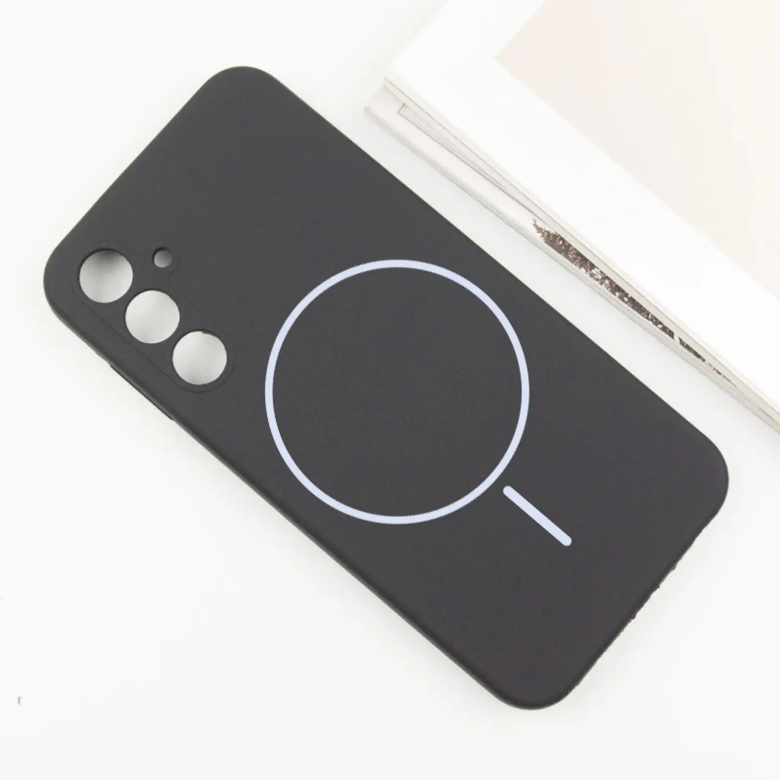 Чохол Silicone Cover Lakshmi Full Camera (AA) with Magnetic Fit для Samsung Galaxy S25, Чорний / Black 1, Силікон, купити оптом з доставкою