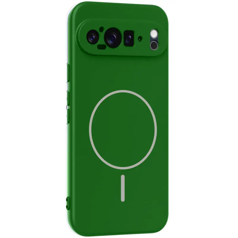 Чехол Silicone Cover Lakshmi Full Camera (AA) with Magnetic Fit для Google Pixel 10 / 10 Pro, Зеленый / Dark green, Силикон, купить оптом с доставкой