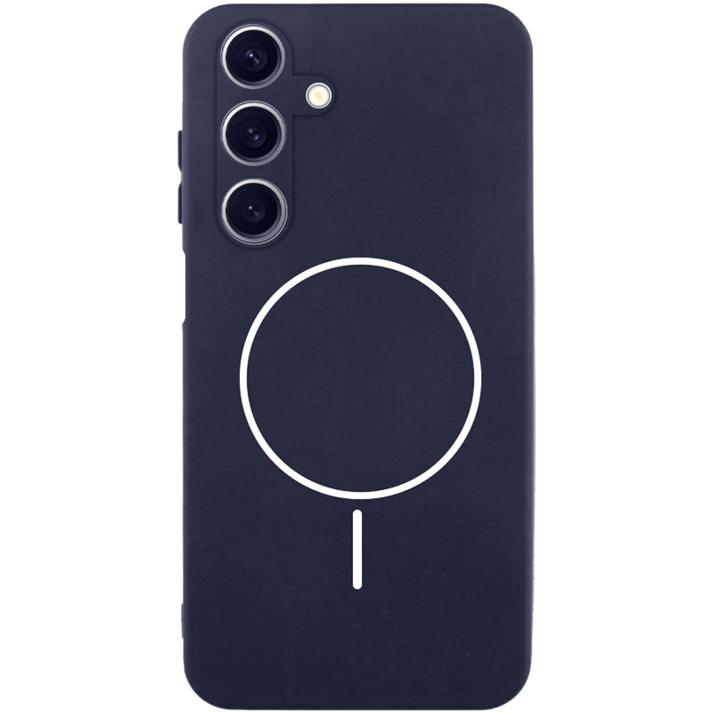 Чехол Silicone Cover Lakshmi Full Camera (AA) with Magnetic Fit для Samsung Galaxy A17 4G/5G, Темно-синий / Midnight blue, Силикон, купить оптом с доставкой