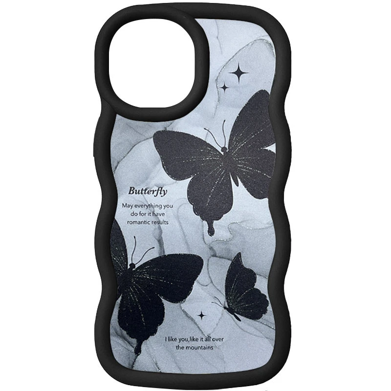 Чехол TPU Cloudy Pictures для Apple iPhone 15 Pro (6.1"), Butterflies, TPU, купить оптом с доставкой