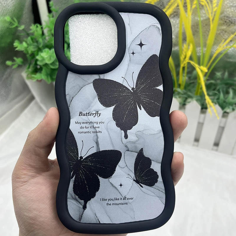 Чехол TPU Cloudy Pictures для Apple iPhone 15 Pro (6.1"), Butterflies 1, TPU, купить оптом с доставкой