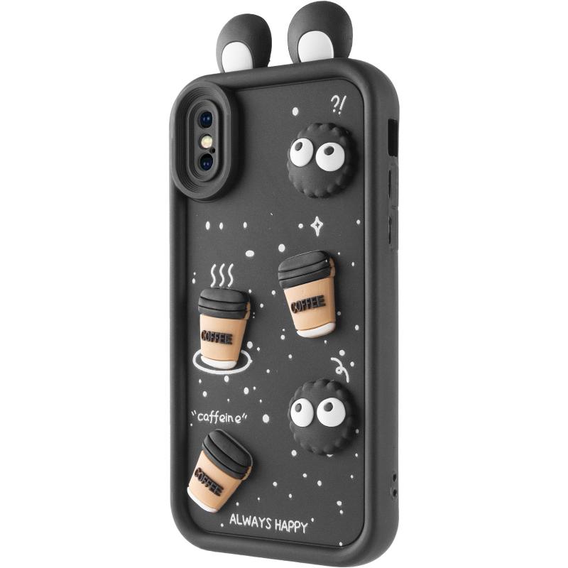 Силіконовий 3D чохол Toys Case with Ears для Apple iPhone X (5.8) | з вушками на малюнкі №1
