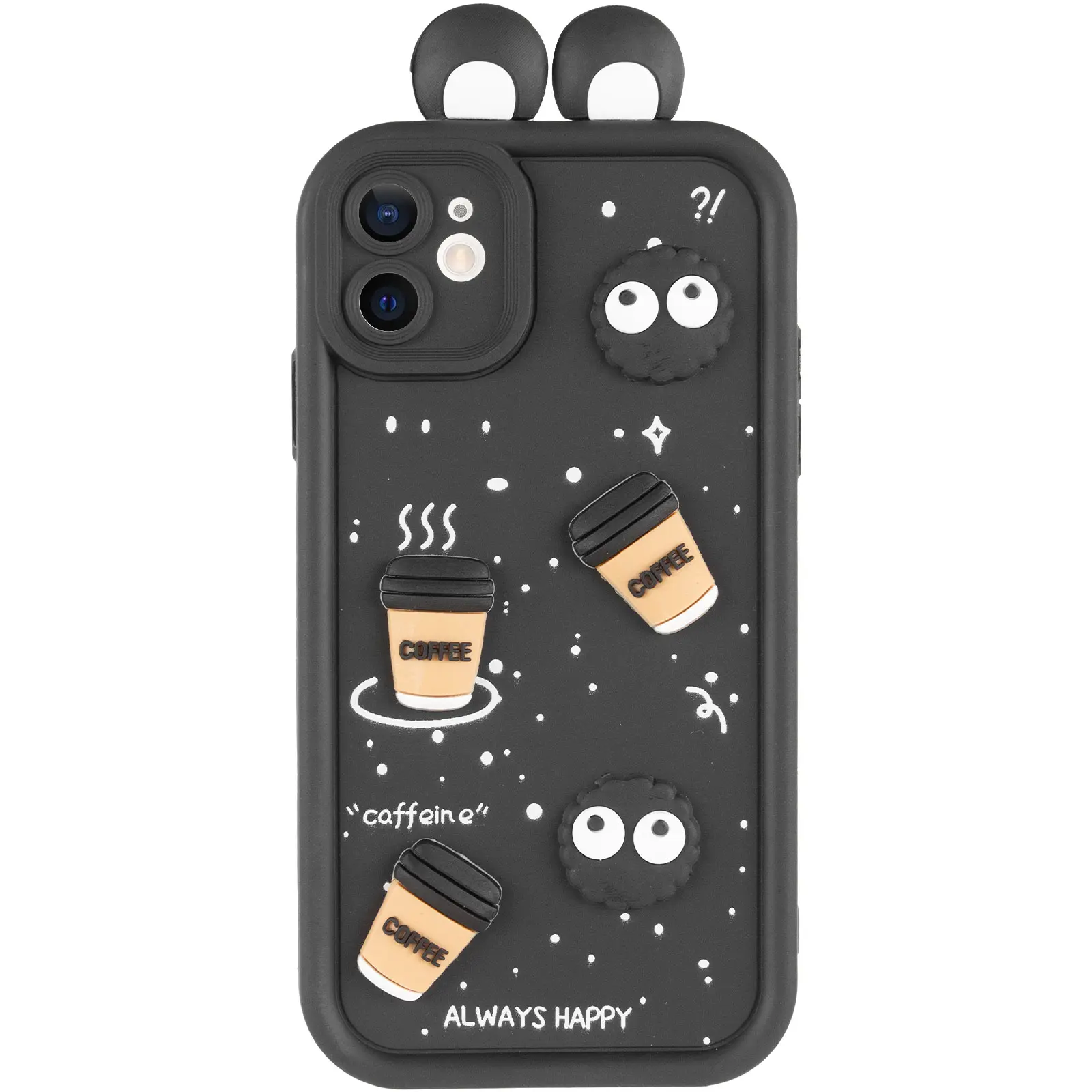 Чохол TPU Toys Case with Ears для Apple iPhone 12 (6.1"), Black 1, TPU, купити оптом з доставкою