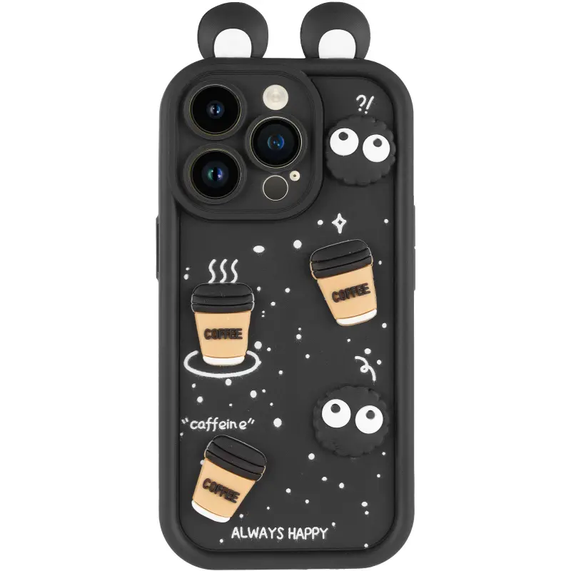 Чехол TPU Toys Case with Ears для Apple iPhone 13 Pro Max (6.7"), Black 1, TPU, купить оптом с доставкой