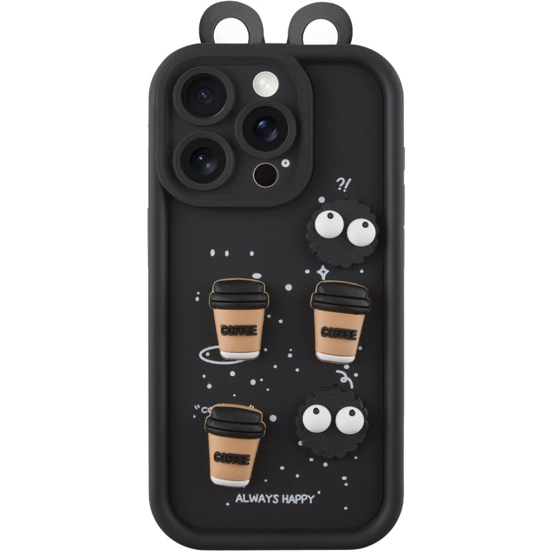Чехол TPU Toys Case with Ears для Apple iPhone 14 Pro Max (6.7"), Black, TPU, купить оптом с доставкой