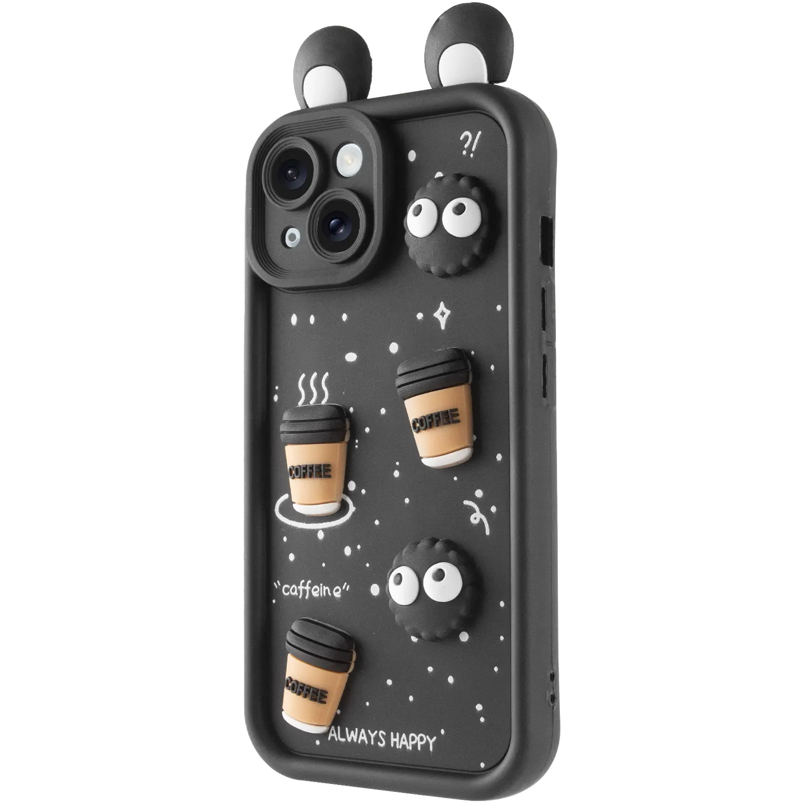Чехол TPU Toys Case with Ears для Apple iPhone 15 (6.1"), Black, TPU, купить оптом с доставкой