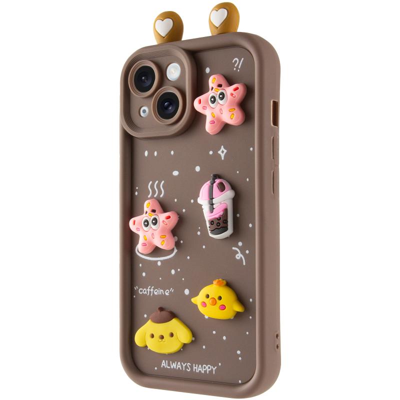 Силіконовий 3D чохол Toys Case with Ears для Apple iPhone 15 (6.1) | з вушками на малюнкі №1