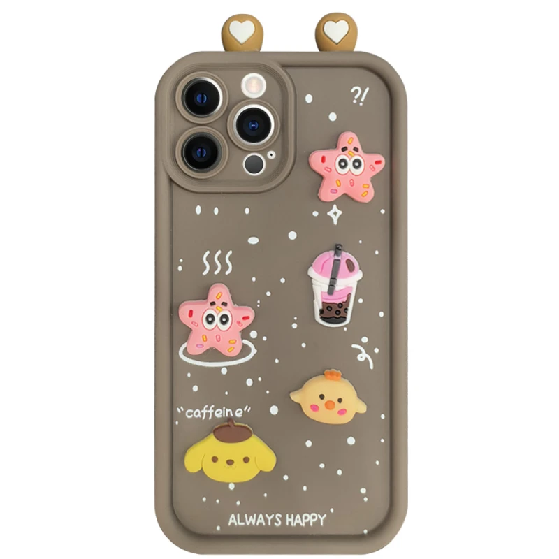 Чехол TPU Toys Case with Ears для Apple iPhone 15 Pro (6.1"), Brown, TPU, купить оптом с доставкой