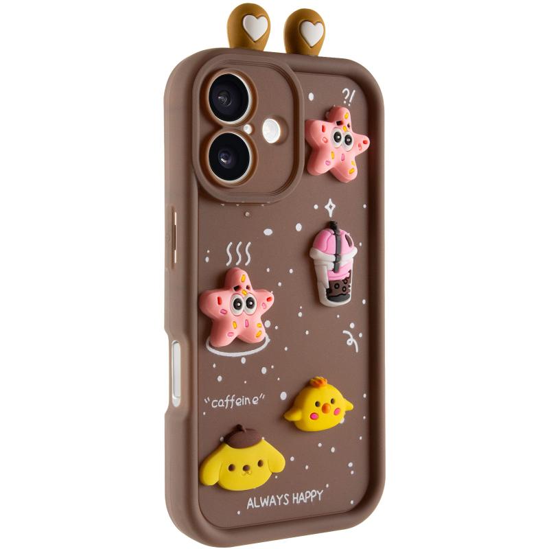 Силиконовый 3D чехол Toys Case with Ears для Apple iPhone 16 (6.1) | с ушками на картинке №1