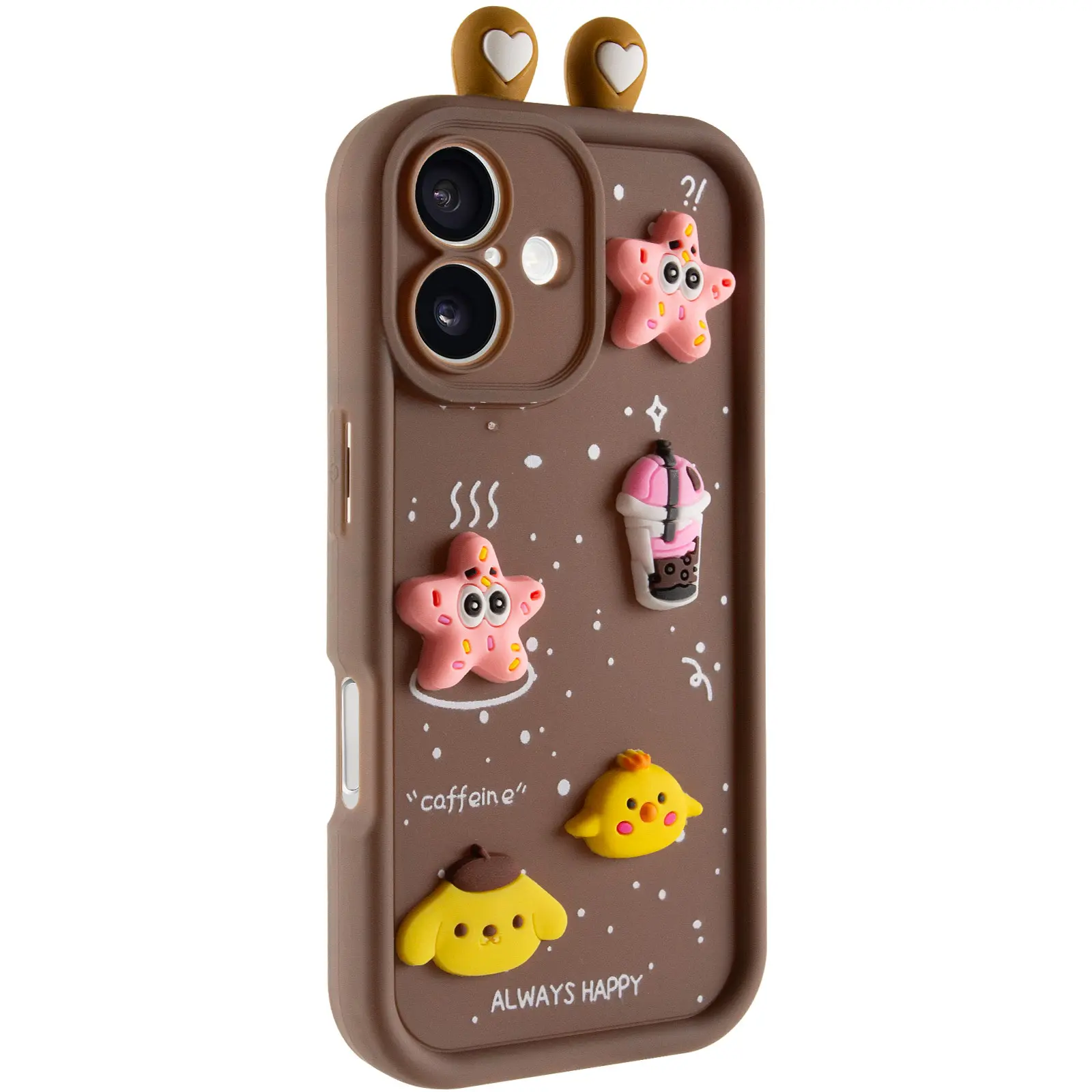 Чехол TPU Toys Case with Ears для Apple iPhone 16 (6.1"), Brown, TPU, купить оптом с доставкой