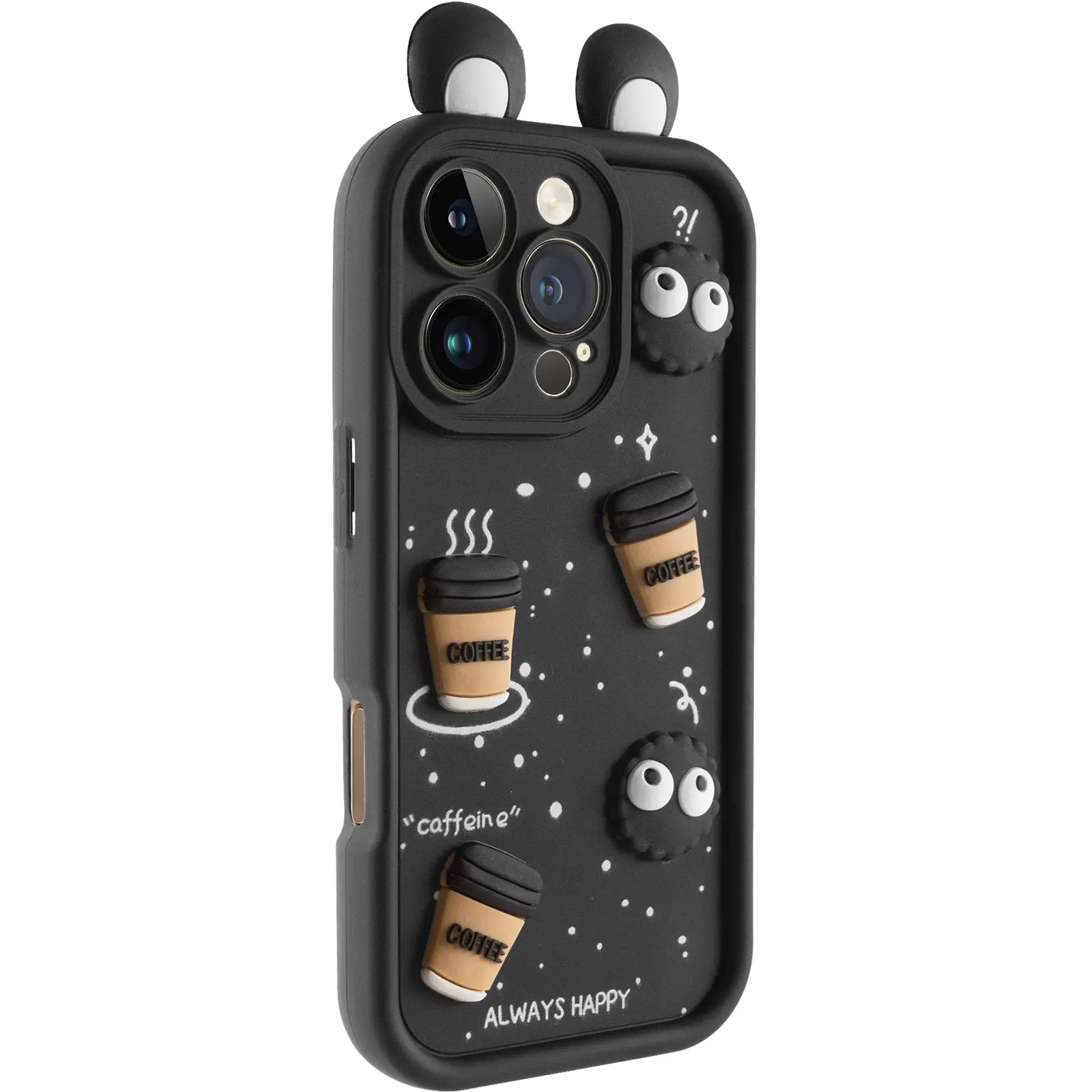 Чехол TPU Toys Case with Ears для Apple iPhone 16 Pro (6.3"), Black, TPU, купить оптом с доставкой