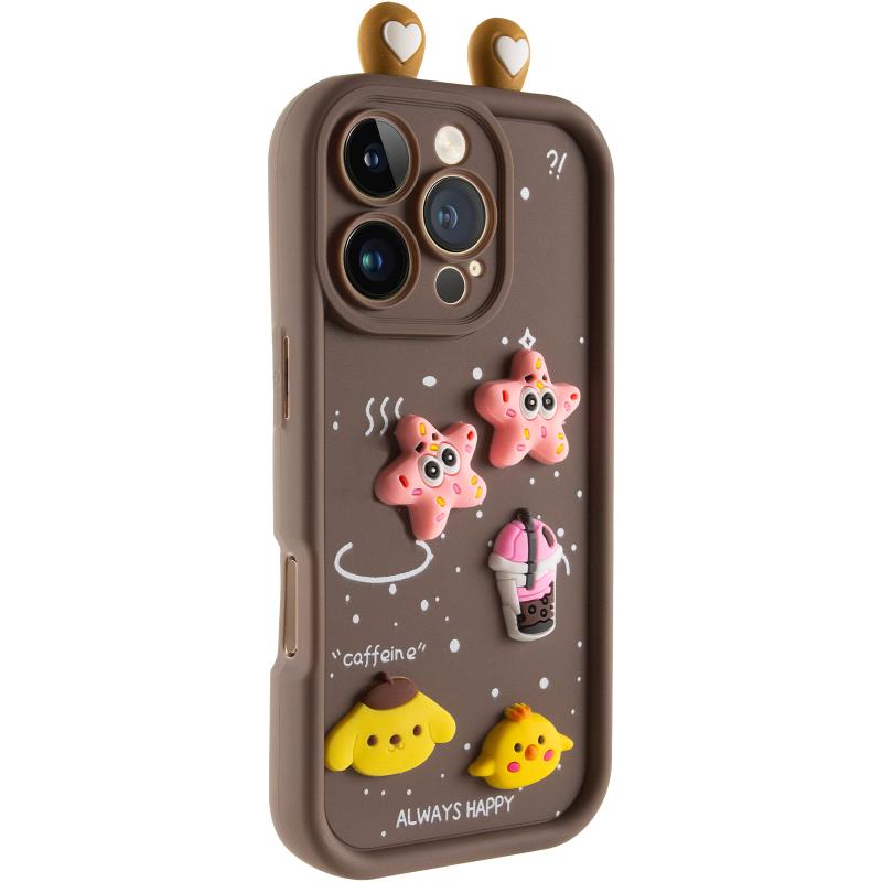 Силиконовый 3D чехол Toys Case with Ears для Apple iPhone 16 Pro (6.3) | с ушками на картинке №1