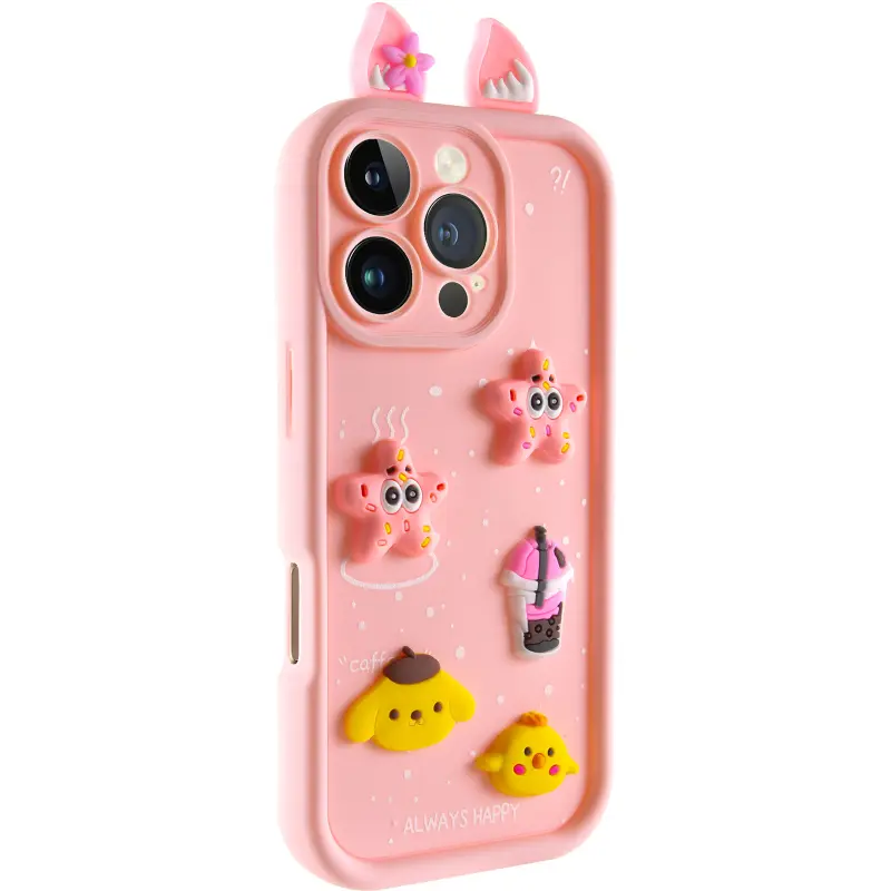 Чехол TPU Toys Case with Ears для Apple iPhone 16 Pro (6.3"), Light Pink, TPU, купить оптом с доставкой