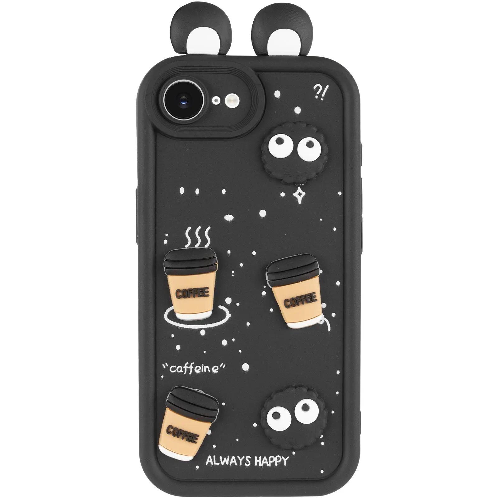 Чехол TPU Toys Case with Ears для Apple iPhone 16e (6.1"), Black 1, TPU, купить оптом с доставкой