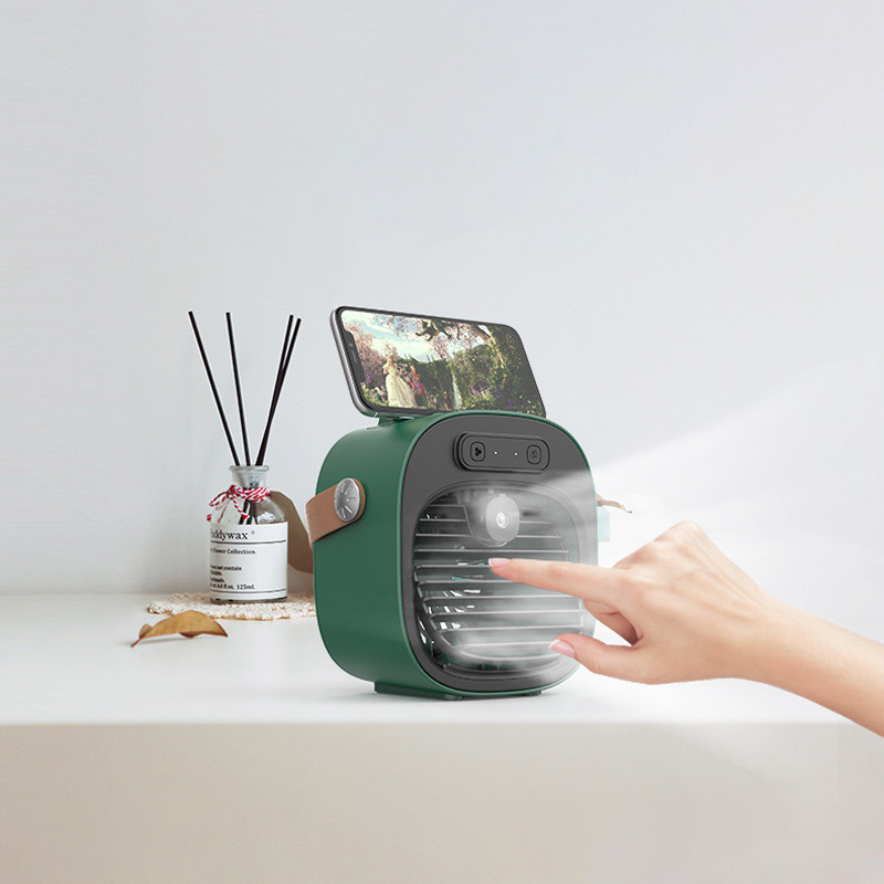 Настільний вентилятор F12 з підставкою для телефону і водяним охолодженням 4000mAh на малюнкі №6