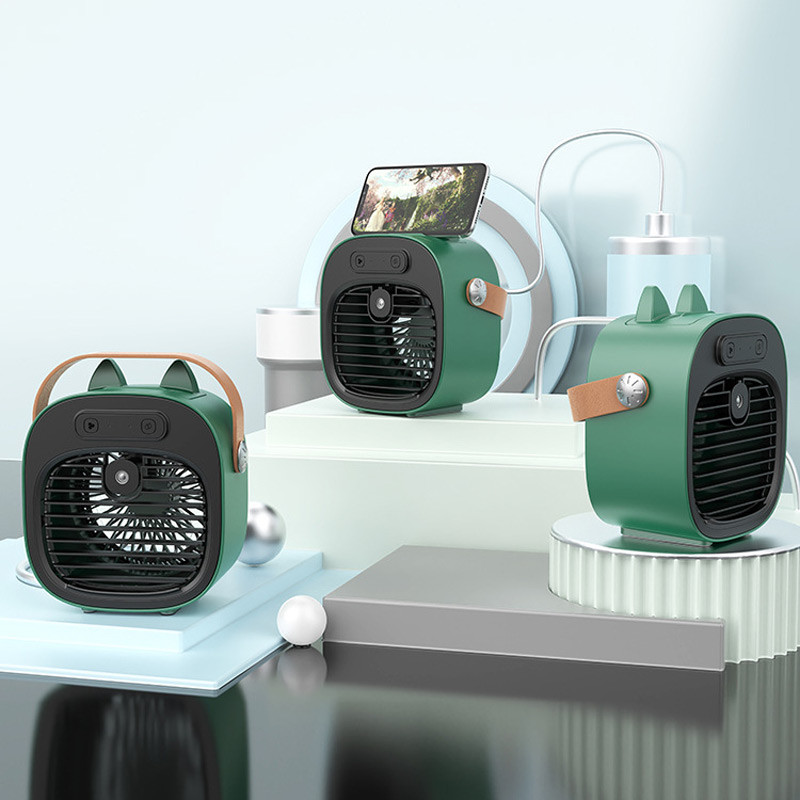 Настільний вентилятор F12 з підставкою для телефону і водяним охолодженням 4000mAh на малюнкі №7