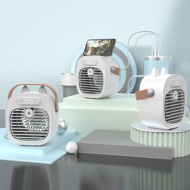 Настільний вентилятор F12 з підставкою для телефону і водяним охолодженням 4000mAh на малюнкі №4