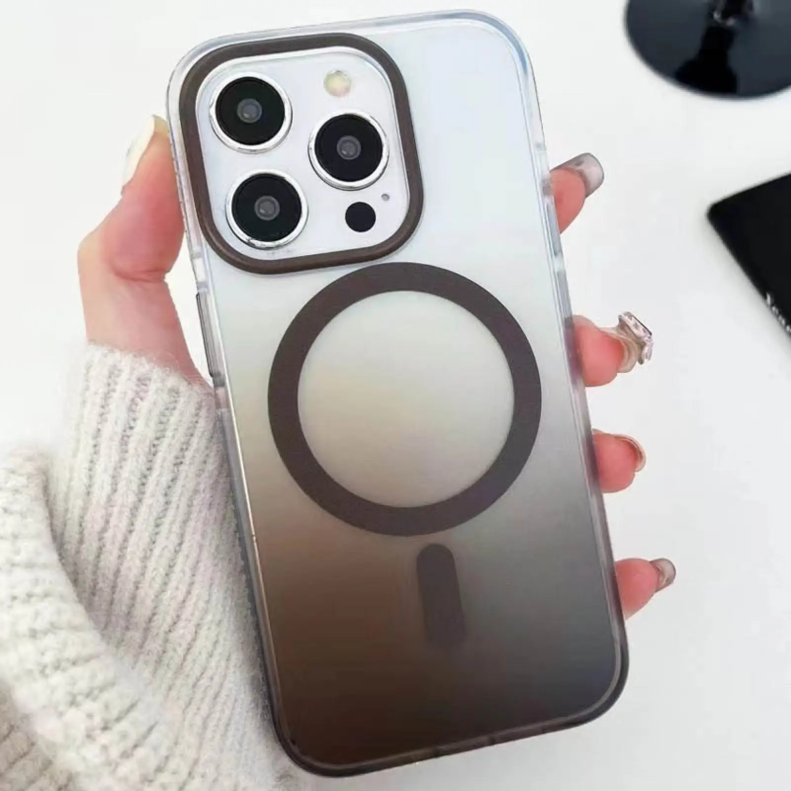 Чехол TPU+PC Phantom with Magnetic Fit для Apple iPhone 15 Pro Max (6.7"), Grey 1, TPU+PC, купить оптом с доставкой