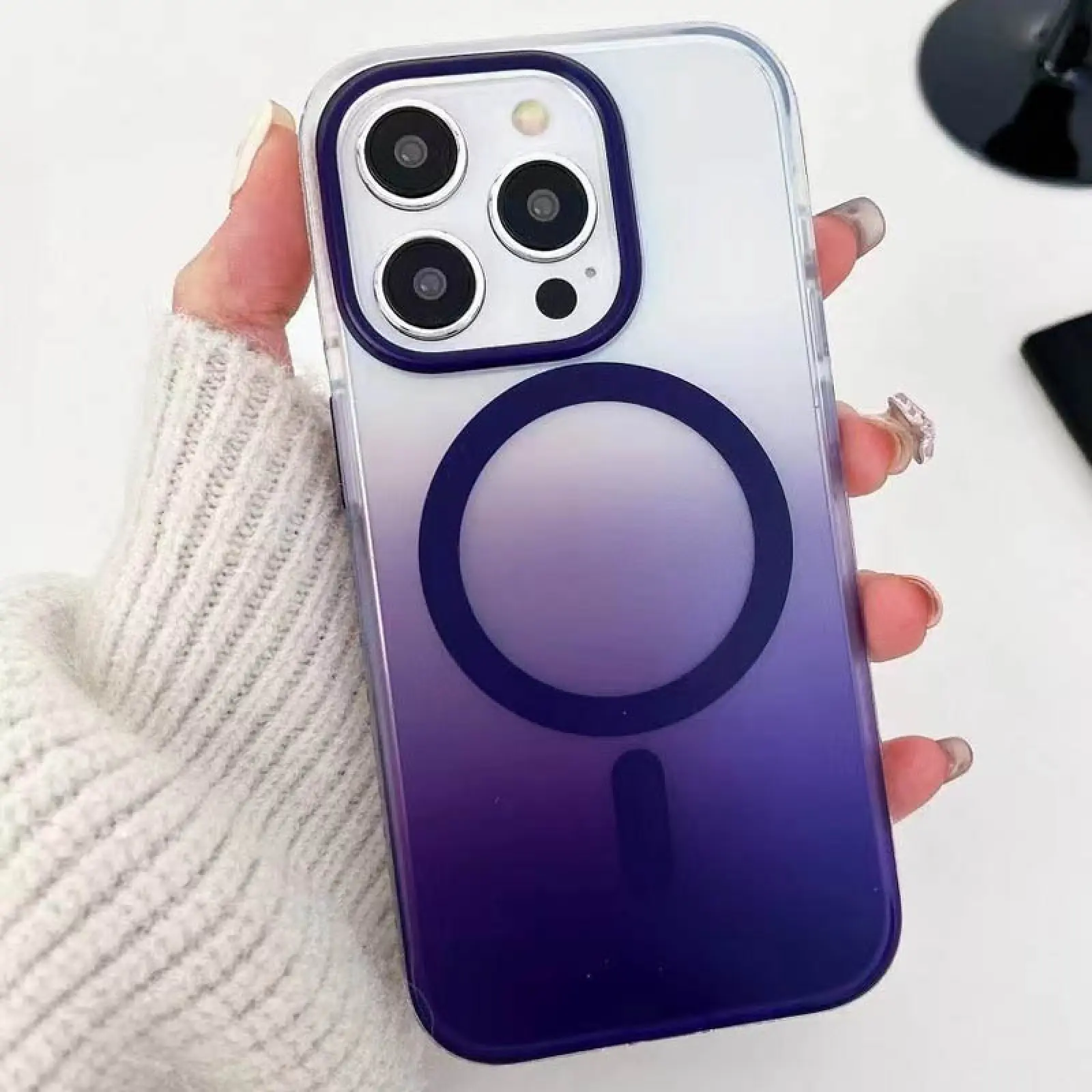 Чехол TPU+PC Phantom with MagSafe для Apple iPhone 16 Pro (6.3"), Purple 1, TPU+PC, купить оптом с доставкой