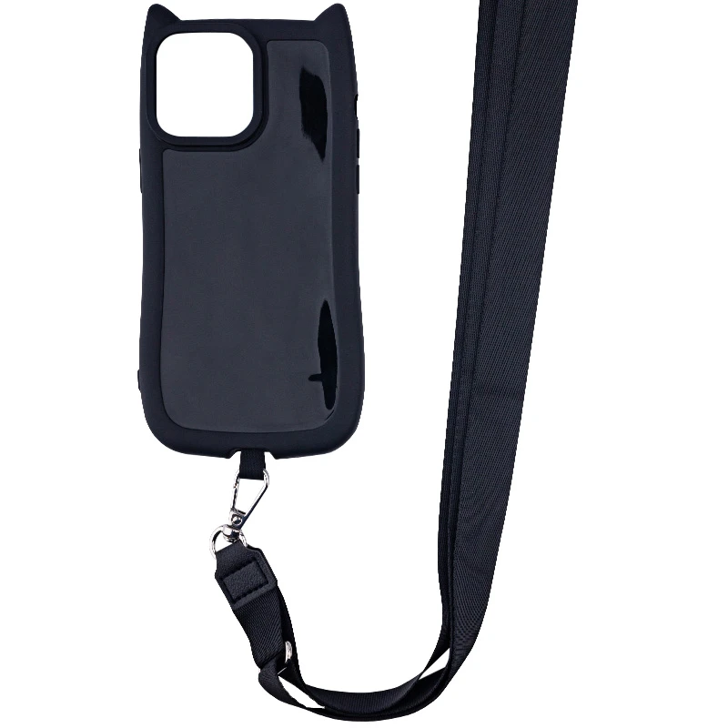 Чехол TPU GETMAN Cat with straps для Apple iPhone 15 (6.1"), Black 1, TPU, купить оптом с доставкой