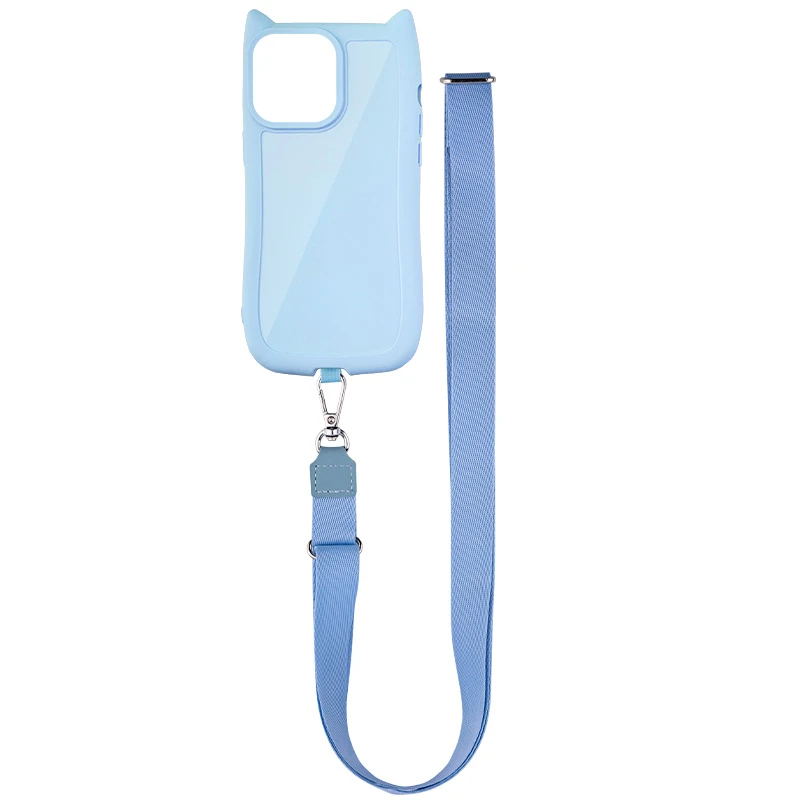 Чехол TPU GETMAN Cat with straps для Apple iPhone 15 (6.1"), Blue, TPU, купить оптом с доставкой