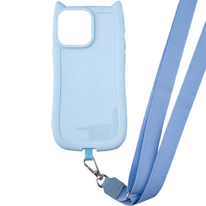 Чехол TPU GETMAN Cat with straps для Apple iPhone 15 (6.1"), Blue 1, TPU, купить оптом с доставкой