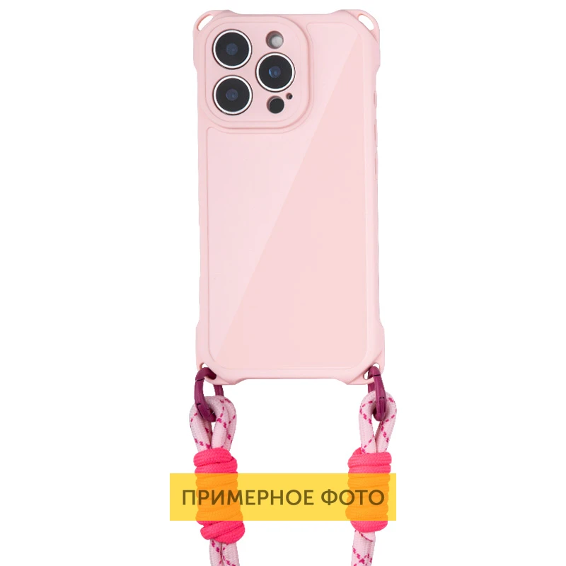 Чехол TPU CrossBody with straps для Apple iPhone 16e / 17e (6.1"), Pink 1, TPU, купить оптом с доставкой