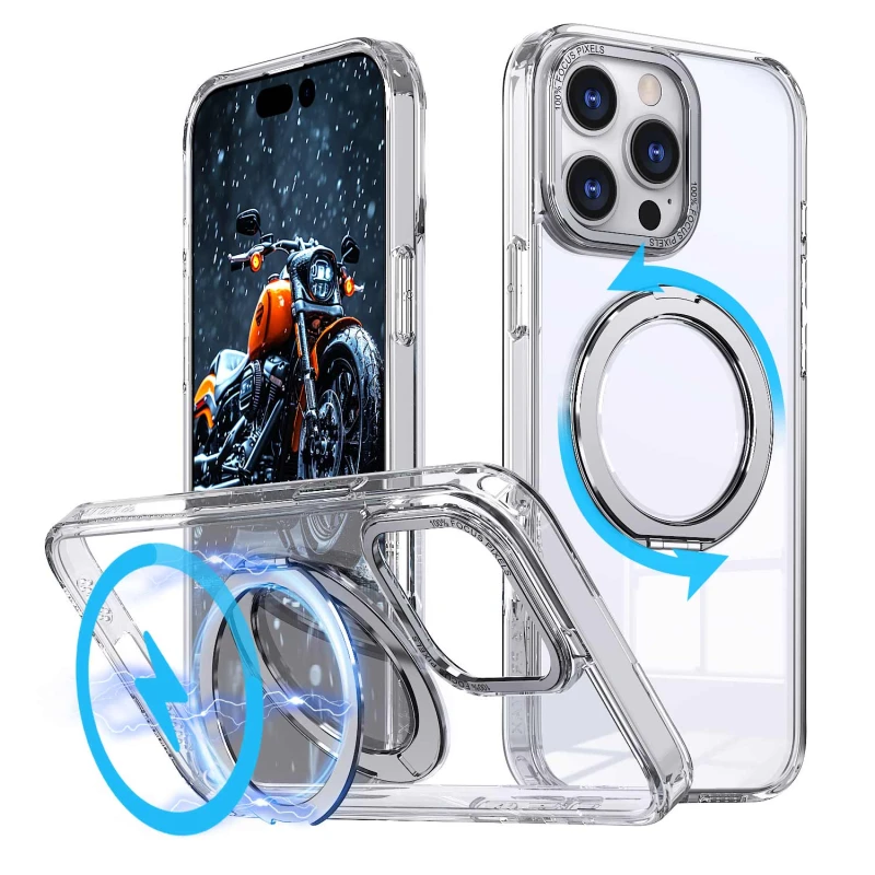 Чехол TPU+PC Empire with MagSafe and Ring для Apple iPhone 14 Pro (6.1"), Clear 1, TPU+PC, купить оптом с доставкой