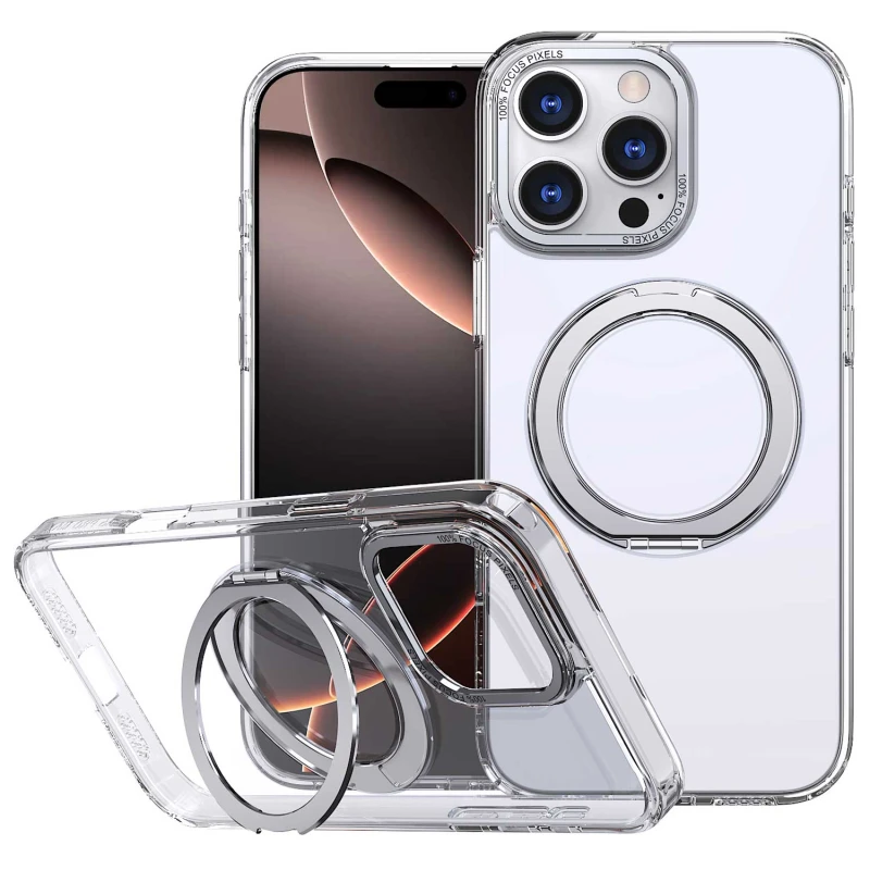 Чехол TPU+PC Empire with MagSafe and Ring для Apple iPhone 16 Pro (6.3"), Clear, TPU+PC, купить оптом с доставкой