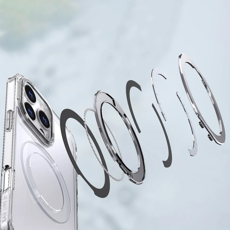 Чехол TPU+PC Empire with MagSafe and Ring для Apple iPhone 16 Pro (6.3"), Clear 6, TPU+PC, купить оптом с доставкой