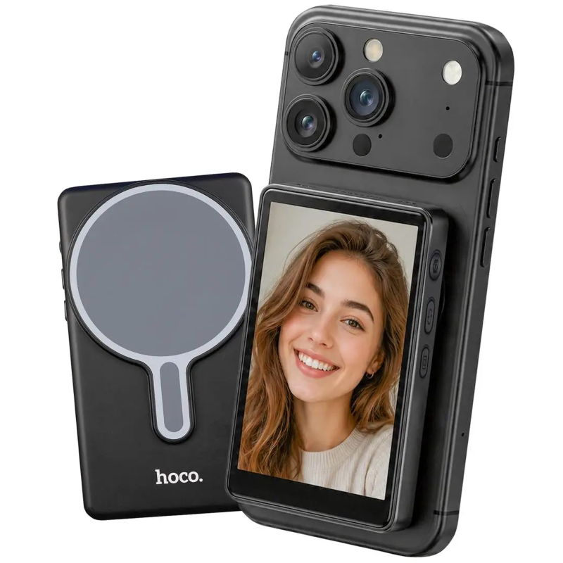 Беспроводной дублирующий экран / монитор для селфи Hoco DI100 with Magnetic, Black, купить оптом с доставкой