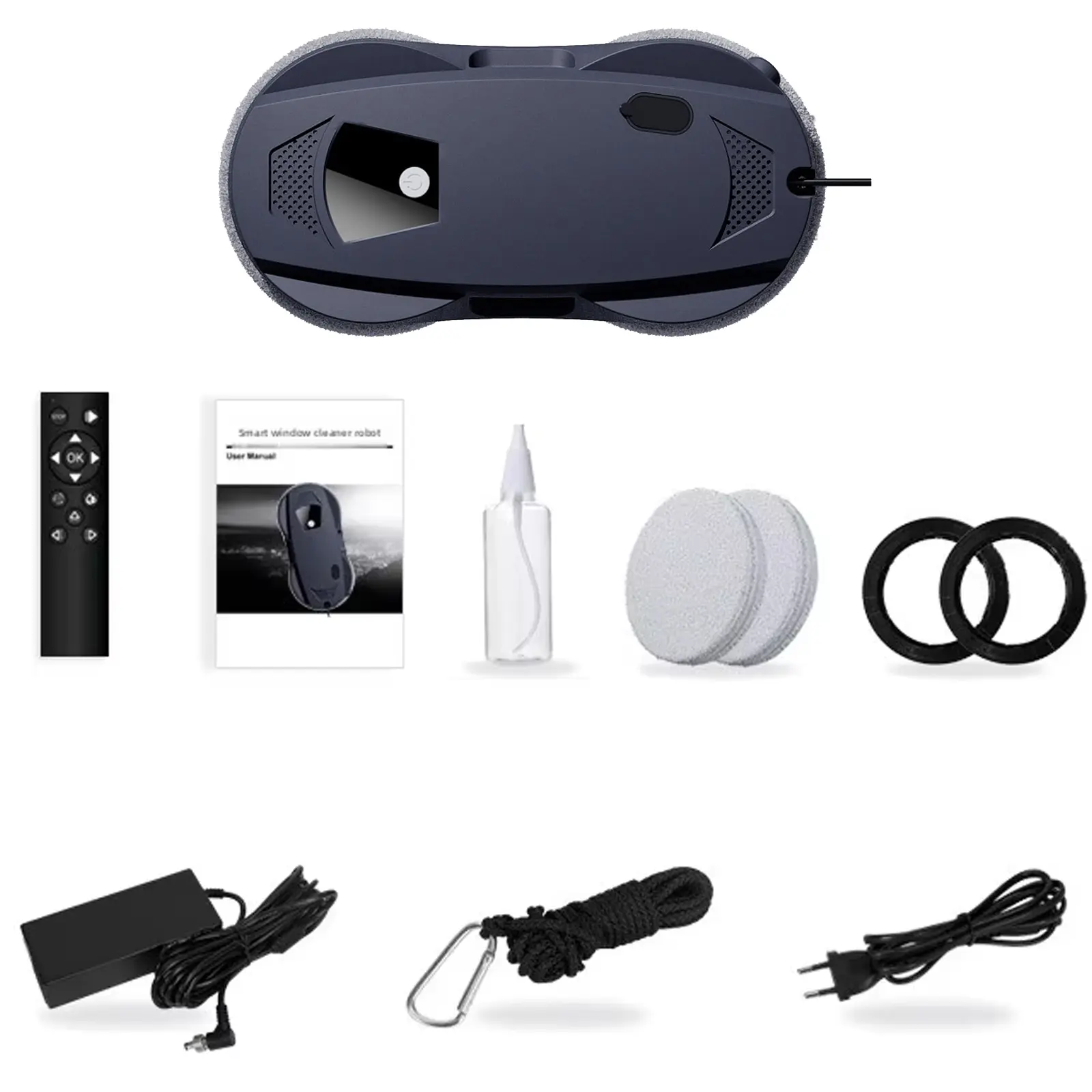 Робот для мийки вікна DJET W124D з двостороннім автоматичним розпилювачем води, Black 1, купити оптом з доставкою