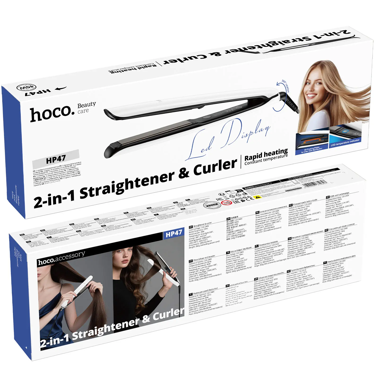 Выпрямитель для волос Hoco HP47 Explicit, White 1, купить оптом с доставкой