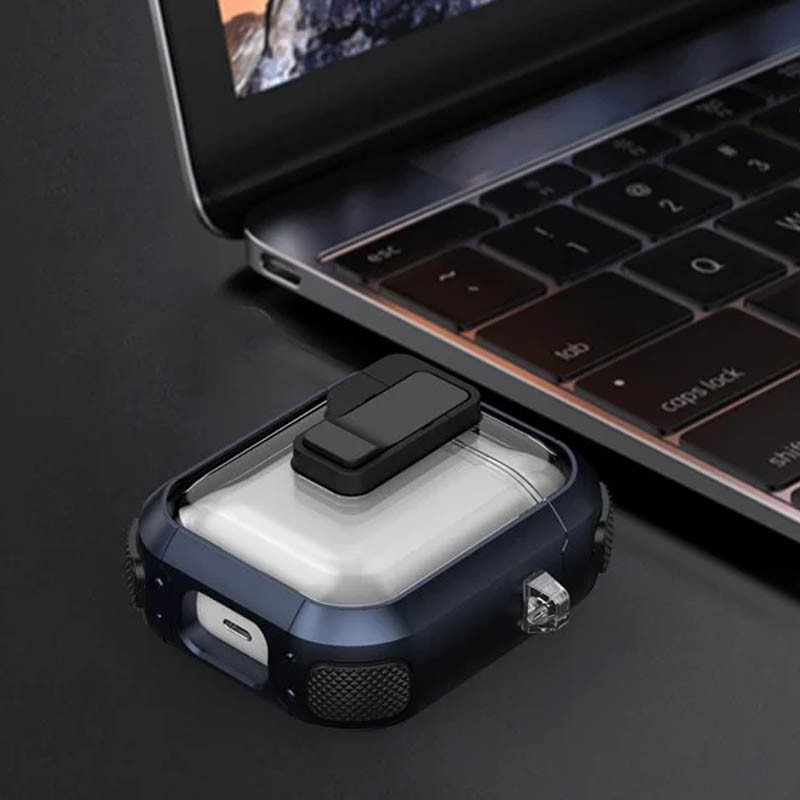 Футляр протиударний Locking Button для навушників Airpods 1/2 на малюнкі №6