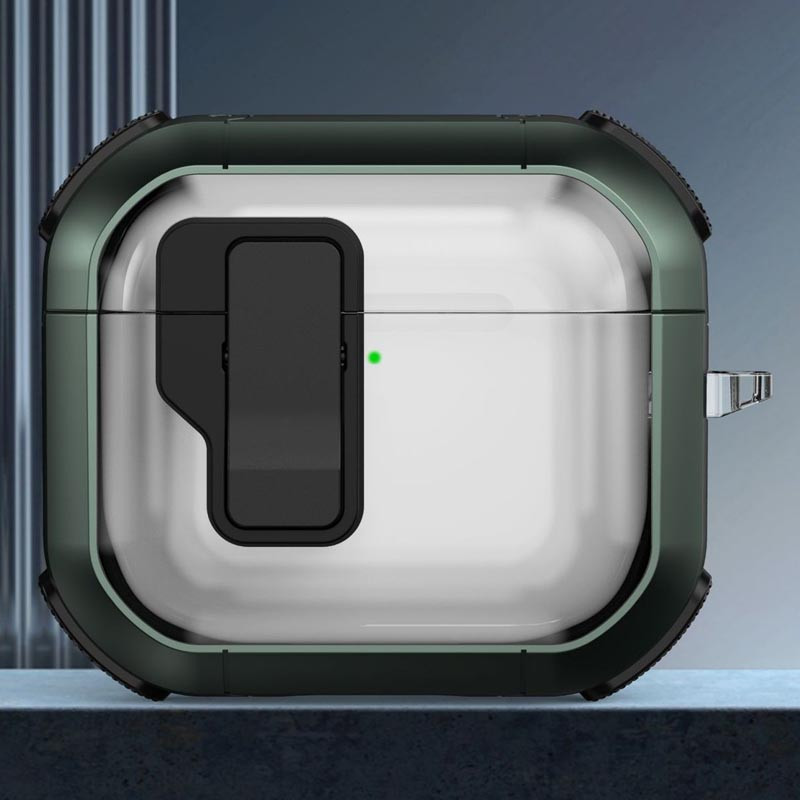 Футляр противоударный Locking Button для наушников Airpods 4 на картинке №2