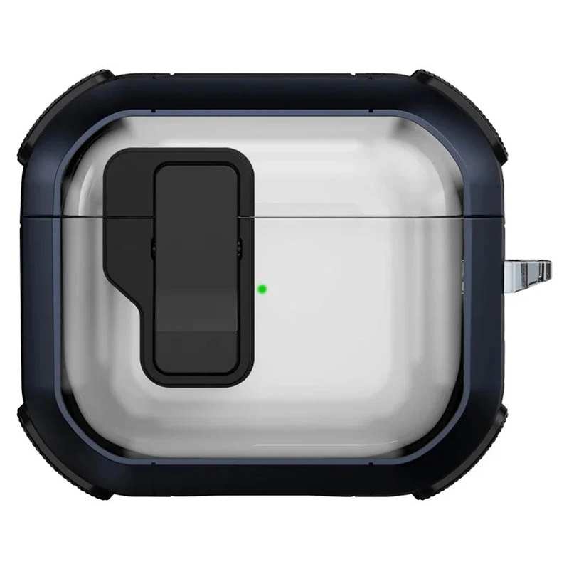 Футляр протиударний Locking Button для навушників Airpods 4, Blue, Пластик, купити оптом з доставкою