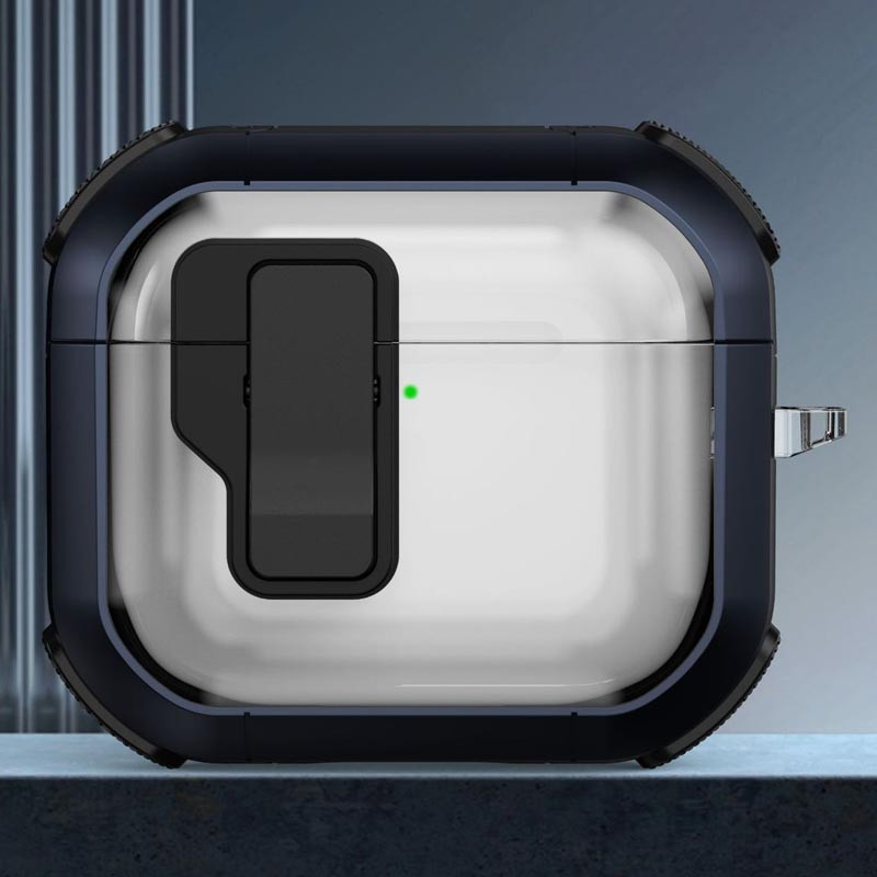 Футляр противоударный Locking Button для наушников Airpods 4 на картинке №2