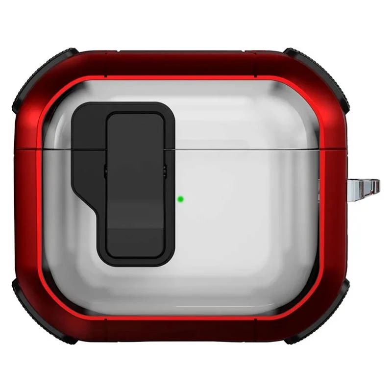 Футляр протиударний Locking Button для навушників Airpods 4, Red, Пластик, купити оптом з доставкою
