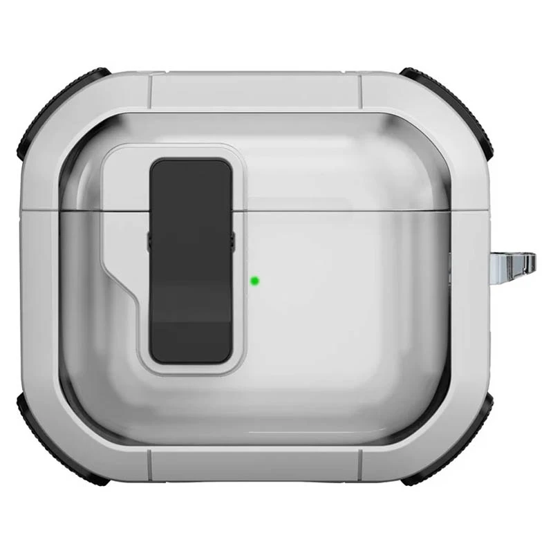 Футляр протиударний Locking Button для навушників Airpods 4, White, Пластик, купити оптом з доставкою