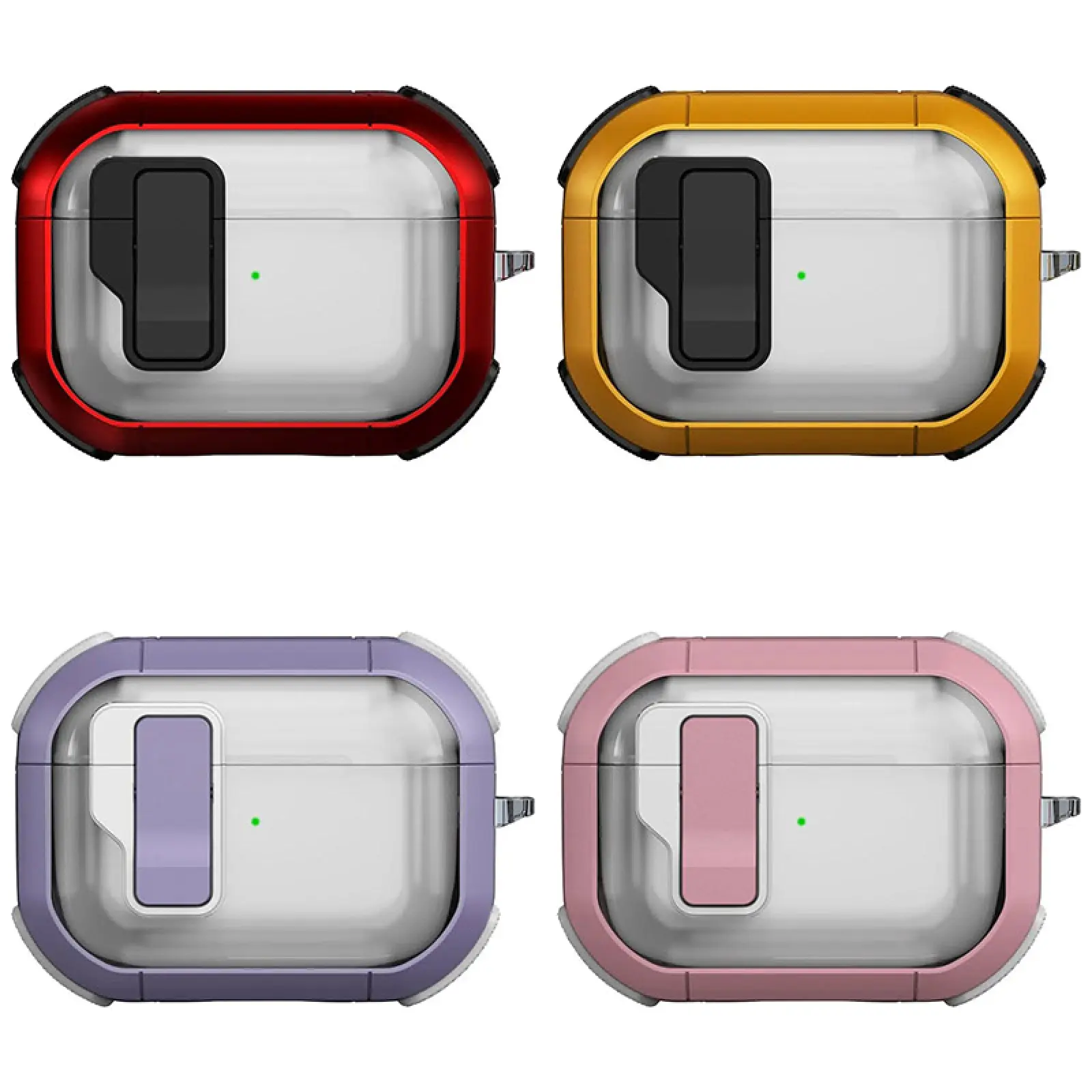 Футляр протиударний Locking Button для навушників Airpods Pro, Пластик, купити оптом з доставкою