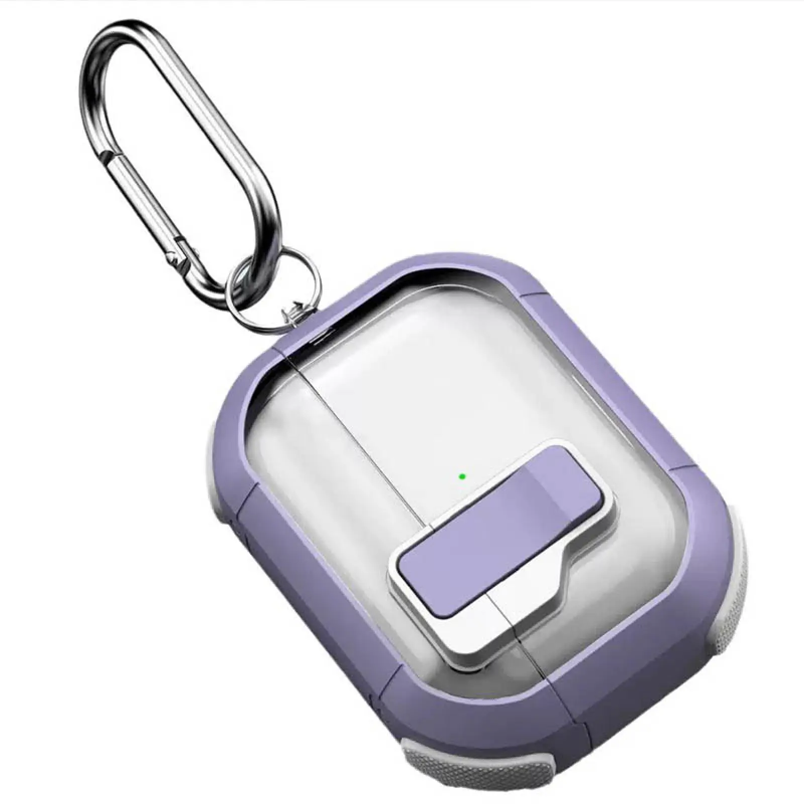 Футляр протиударний Locking Button для навушників Airpods Pro, Light Purple 4, Пластик, купити оптом з доставкою