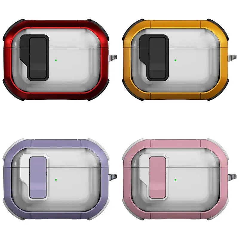 Футляр протиударний Locking Button для навушників Airpods Pro 3, Пластик, купити оптом з доставкою
