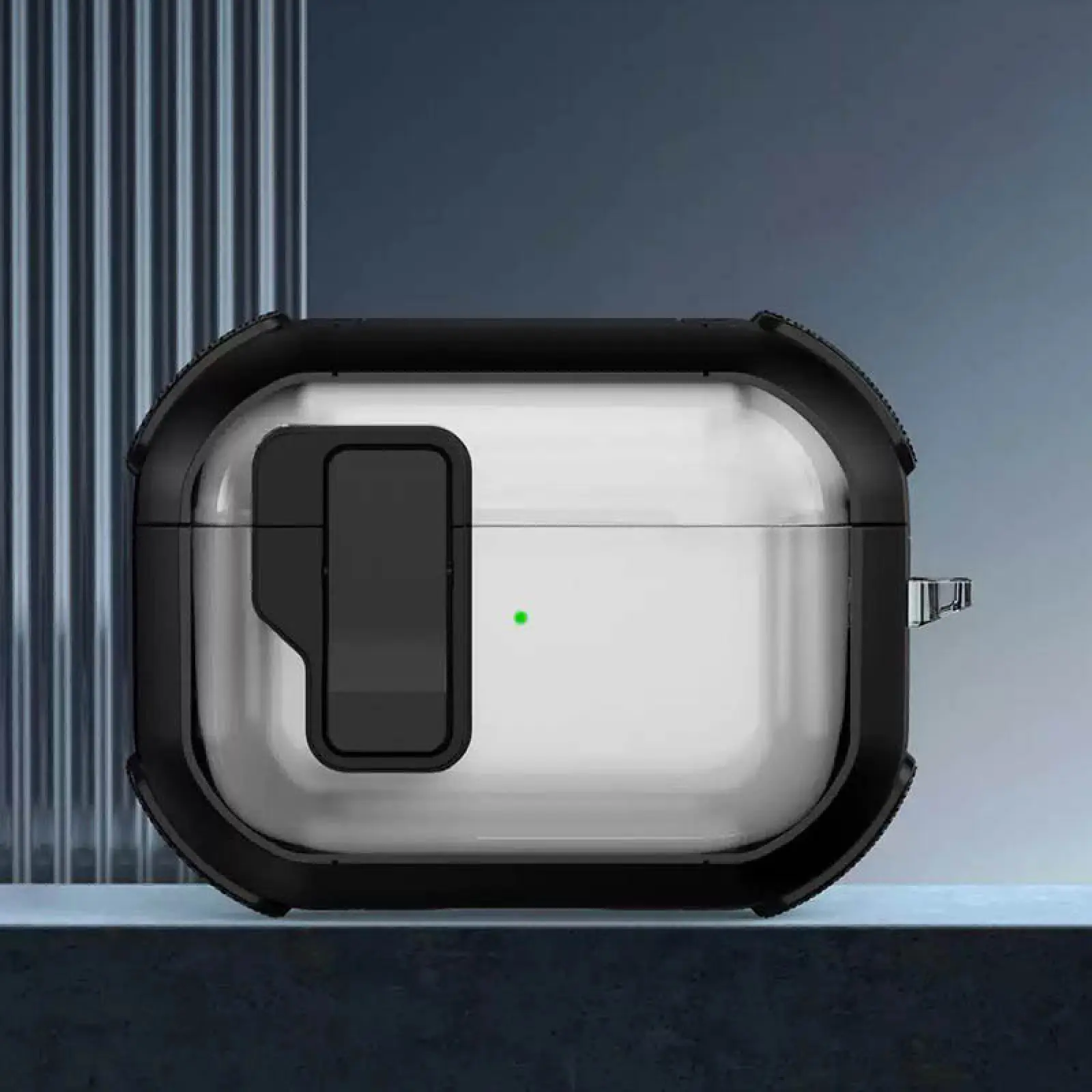 Футляр протиударний Locking Button для навушників Airpods Pro 3, Black 1, Пластик, купити оптом з доставкою