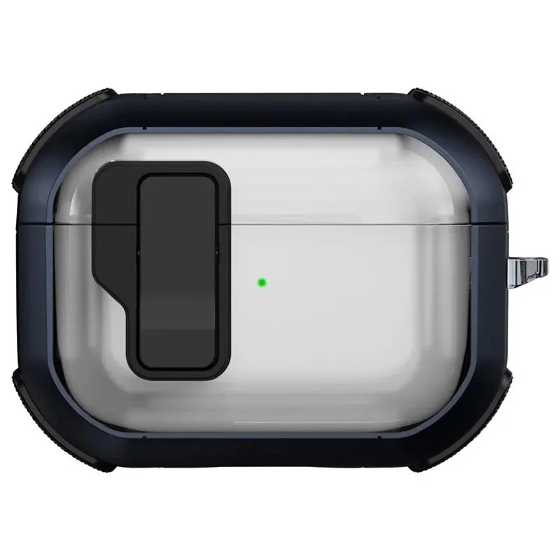 Футляр протиударний Locking Button для навушників Airpods Pro 3, Blue, Пластик, купити оптом з доставкою