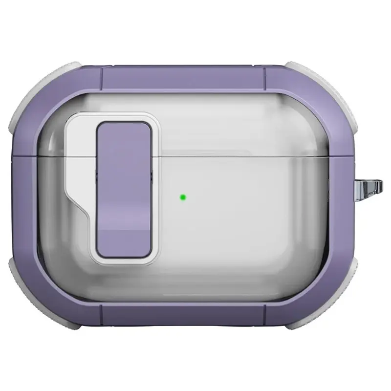 Футляр протиударний Locking Button для навушників Airpods Pro 3, Light Purple, Пластик, купити оптом з доставкою