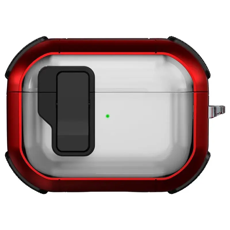 Футляр протиударний Locking Button для навушників Airpods Pro 3, Red, Пластик, купити оптом з доставкою